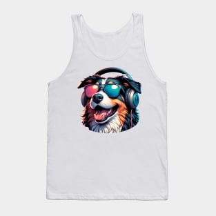 Slovensky Kopov Smiling DJ with Headphones and Sunglasses Tank Top